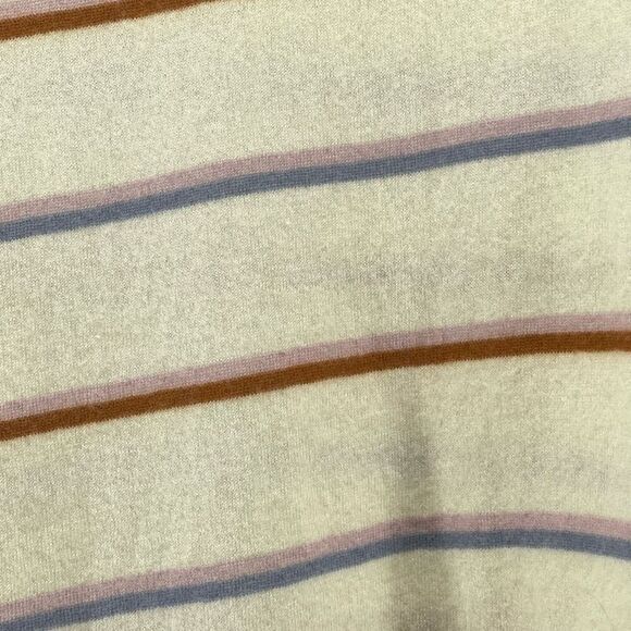 Madewell Heather Oatmeal Stripe Responsible Weightless Cashmere Sweater Tee MED - Picture 10 of 15